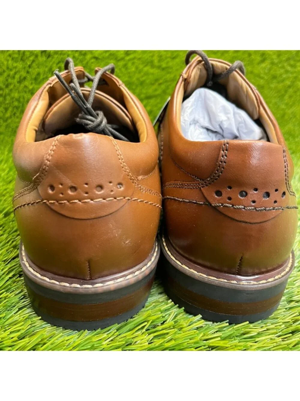 Nunn Bush Centro Flex Mens Size 12 Brown Classic Leather Oxford Dress Shoes
